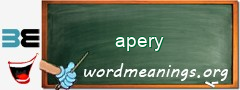 WordMeaning blackboard for apery